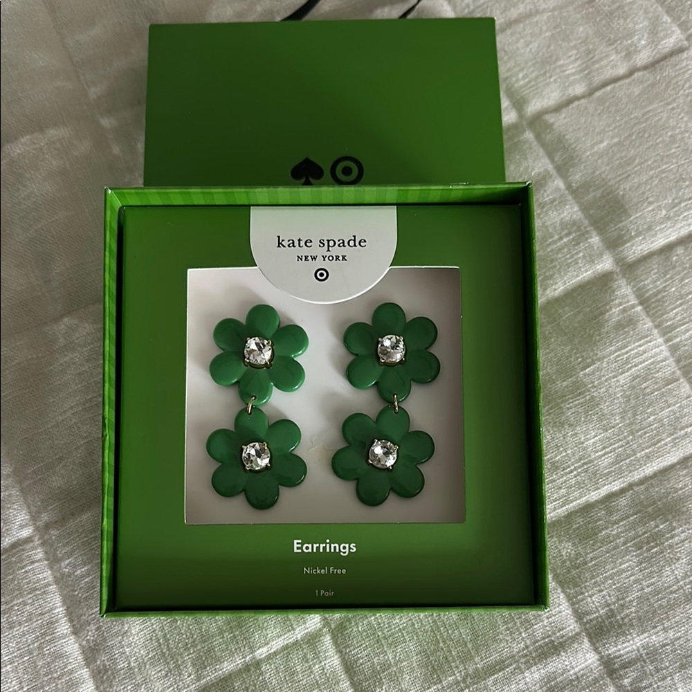 Kate Spade Emerald Green Floral Earrings